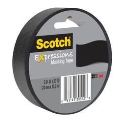 Image for Scotch Expressions Masking Tape, 0.94 Inch x 20 Yards, Black from School Specialty