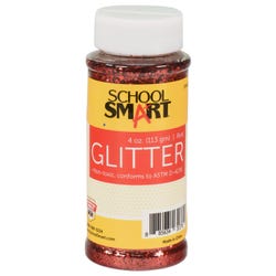 School Smart Craft Glitter, 4 Ounce Jar, Red 2004128