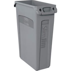 Image for Rubbermaid Slim Jim Rectangle Waste Container, 23 Gallon, Gray from School Specialty