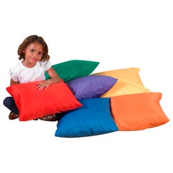 Image for Children's Factory Pillow Set, 17 x 17 x 6 Inches, Polyester Cover, Primary Color, Set of 6 from School Specialty