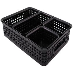 Image for Advantus Plastic Weave Bins, Black, Pack of 5 from School Specialty