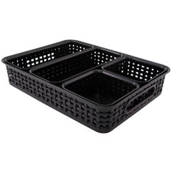 Image for Advantus Plastic Weave Bins, Black, Pack of 5 from School Specialty