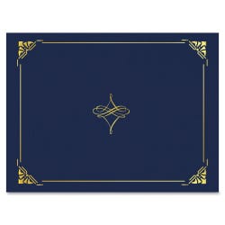 Image for Geographics Gold Foil Border Certificate Holder, 8-1/2 x 11 in, Blue, 5 Sheets Per Pack from School Specialty