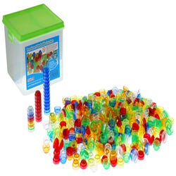 Image for TickiT Translucent Stackable Counters, 500 Pieces with a Storage Container from School Specialty