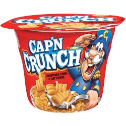 Image for Quaker Foods Cap'N Crunch Corn/Oat Cereal Bowl, 1.51 oz, 12 Per Carton from School Specialty
