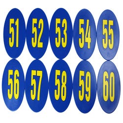Image for Poly Enterprises Numbered 51 to 60 Spots, 9 Inches, Poly Molded Vinyl, Blue, Set of 10 from School Specialty
