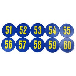 Image for Poly Enterprises Numbered 51 to 60 Spots, 9 Inches, Poly Molded Vinyl, Blue, Set of 10 from School Specialty
