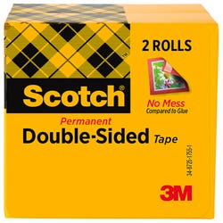Image for Scotch 665 Double-Sided Tape, 0.50 x 900 Inches, Clear, Pack of 2 from School Specialty