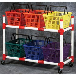 Image for Duracart Easy Access Basket Cart, 19-1/4x13-1/4x10 Inches , 6 Baskets, Assorted Colors from School Specialty