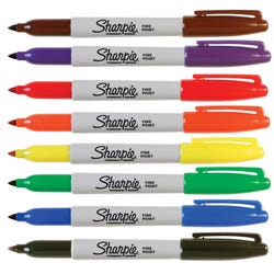 Image for Sharpie Fine Permanent Markers, Assorted Colors, Set of 8 from School Specialty