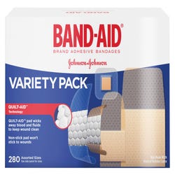 Image for Johnson & Johnson Band-Aid Assorted Shape Adhesive Bandage Variety Pack, Assorted Size, Sheer/Wet Flex, Pack of 280 from School Specialty