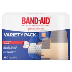 Image for Johnson & Johnson Band-Aid Assorted Shape Adhesive Bandage Variety Pack, Assorted Size, Sheer/Wet Flex, Pack of 280 from School Specialty