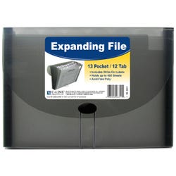 Image for C-Line Expanding File, Letter Size, 13-Pocket, 1-5/8 Inch Expansion, Smoke from School Specialty