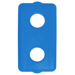 Image for Continental Wall Hugger Recycling Receptacal Lid with Holes, 21-1/2 x 11-1/2 x 2-5/8 Inches, Blue from School Specialty