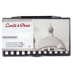 Image for Conte Crayons in Plastic Box, B Tip, White, Pack of 12 from School Specialty