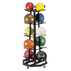 Image for Champion Four Stack Medicine Ball Rack with Coasters and 20-Ball Capacity, Black from School Specialty