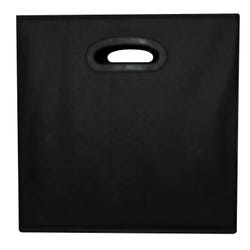 School Smart Foldable Storage Bin Fabric Cube, 12 Inch, Black 1475347