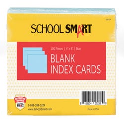 Image for School Smart Unruled Index Cards, 4 x 6 Inches, Blue, Pack of 100 from School Specialty