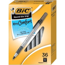 Image for BIC Xtra Comfort Round Stick Pen, 1.2 mm Medium Tip, Black, Pack of 36 from School Specialty