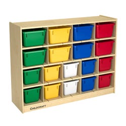 Image for Childcraft Cubby Unit, 18 Assorted Color Trays, 47-3/4 x 14-1/4 x 30 Inches from School Specialty