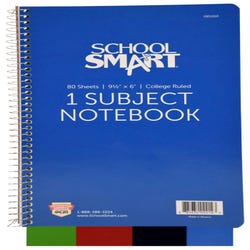 Image for School Smart Spiral Non-Perforated 1 Subject College Ruled Notebook, 9-1/2 x 6 Inches from School Specialty