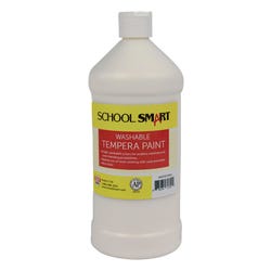 School Smart Washable Tempera Paint, White, 1 Quart Bottle Item Number 2002753