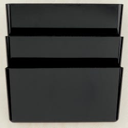 Image for Officemate Plastic Recycled Wall File, 13 x 4-1/8 x 14-1/2 Inches, Black, Pack of 3 from School Specialty