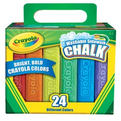 Image for Crayola Washable Sidewalk Chalk, 4-3/16 x 13/16 Inches, Assorted Colors, Set of 24 from School Specialty
