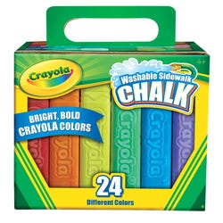 Image for Crayola Washable Sidewalk Chalk, 4-3/16 x 13/16 Inches, Assorted Colors, Set of 24 from School Specialty