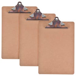 Image for School Smart Masonite Clipboard, 9 x 12-1/2 Inches, Letter Size, Brown, Pack of 3 from School Specialty