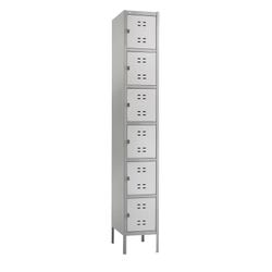 Image for Safco 2-Tone Box Locker with Hasps, 6 Tier, 12 W x 18 D x 78 H in, Gray from School Specialty