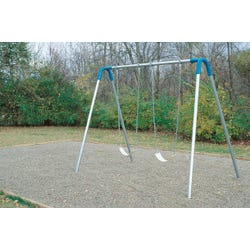 Image for UltraPlay Bipod Single Bay Swing With Galvanized Frame, 2 Strap Seats, Blue Yoke Connectors, 102 x 96 x 96 inches from School Specialty