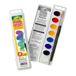 Image for Crayola Education Watercolor Mixing Set, Oval Pan, Assorted 8-Color Set from School Specialty