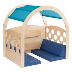 Image for Childcraft Reading Nook, Green/Blue Canopy with Blue Cushions, 49-1/2 x 37 x 50 Inches from School Specialty