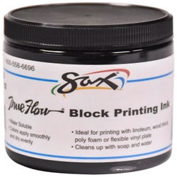 Sax True Flow Water Soluble Block Printing Ink, 8 Ounces, Black 461924