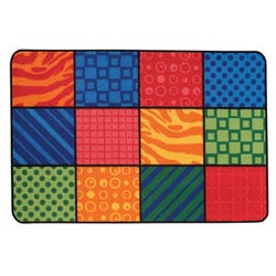 Carpets for Kids KID$Value Patterns at Play Rug, 4 x 6 Feet, Rectangle, Rectangle, Multicolored, Item Number 1457506