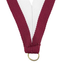 Image for Neck Ribbon, 7/8 x 32 Inches, Maroon/White from School Specialty