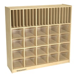 Image for Childcraft Mobile Folder and Tray Cubby Unit, 20 Clear Trays, 47-3/4 x 14-1/4 x 42 Inches from School Specialty