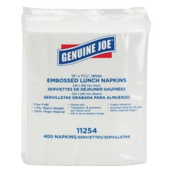 Image for Genuine Joe Luncheon Napkins, 1-Ply, 13 x 11-1/4 Inches, Pack of 2400, White from School Specialty
