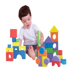 Image for Edushape Textured Foam Blocks, Assorted Shapes and Colors, Set of 30 from School Specialty