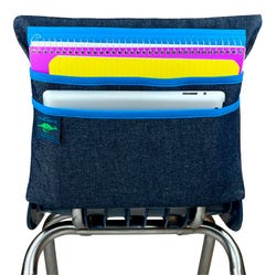 Image for Aussie Pouch Chair Pocket with Double Pocket Design, Original, 13 Inches, Blue Trim from School Specialty