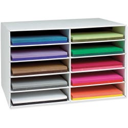 Image for Classroom Keepers Construction Paper Storage for 12 x 18 Inch Construction Paper, 10 Slots from School Specialty