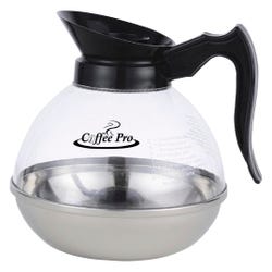 Image for Coffee Pro Unbreakable Decanter, 12 Cup, Stainless Steel Bottom, Clear/Black from School Specialty
