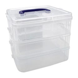 Image for Teacher Created Resources Stackable Storage Containers, Clear, Pack of 3 from School Specialty