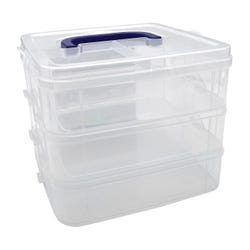 Image for Teacher Created Resources Stackable Storage Containers, Clear, Pack of 3 from School Specialty