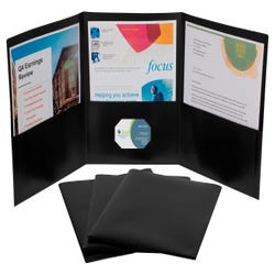 C-Line 3-Pocket Tri-Fold Poly Portfolios, Black, Pack of 24 2129758