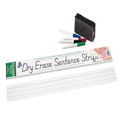Image for Pacon Dry Erase Sentence Strips, 3 x 24 Inches, White, Pack of 30 from School Specialty