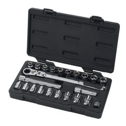 Image for Gearwrench 23-Piece Pass-Thru XL Ratchet Set with Locking Flex SAE/Metric, 3/8 in Drive, Set of 23 from School Specialty