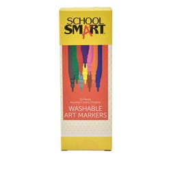 School Smart Washable Markers, Fine Tip, Assorted Colors, Pack of 10 Item Number 086512