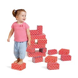 Image for Childcraft Corrugated Building Blocks, Large, Red, Set of 16 from School Specialty